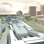 3D Rendering Aerial View Looking East