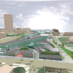 3D Rendering Aerial View Looking West