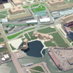 3D Rendering Birds Eye View of New